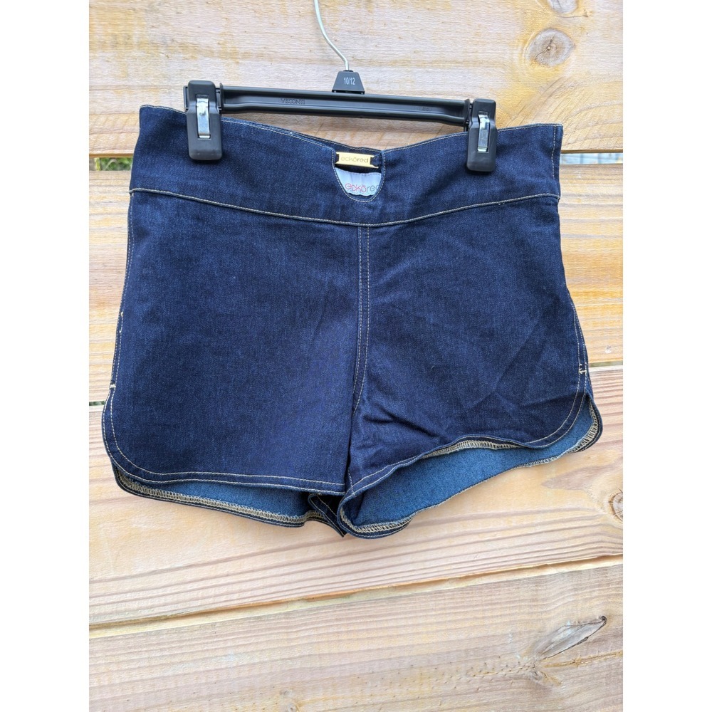 Ecko Red Vintage Dark Wash Side Zip Denim Shorts Dolphin Hem Blue Womens Size 10